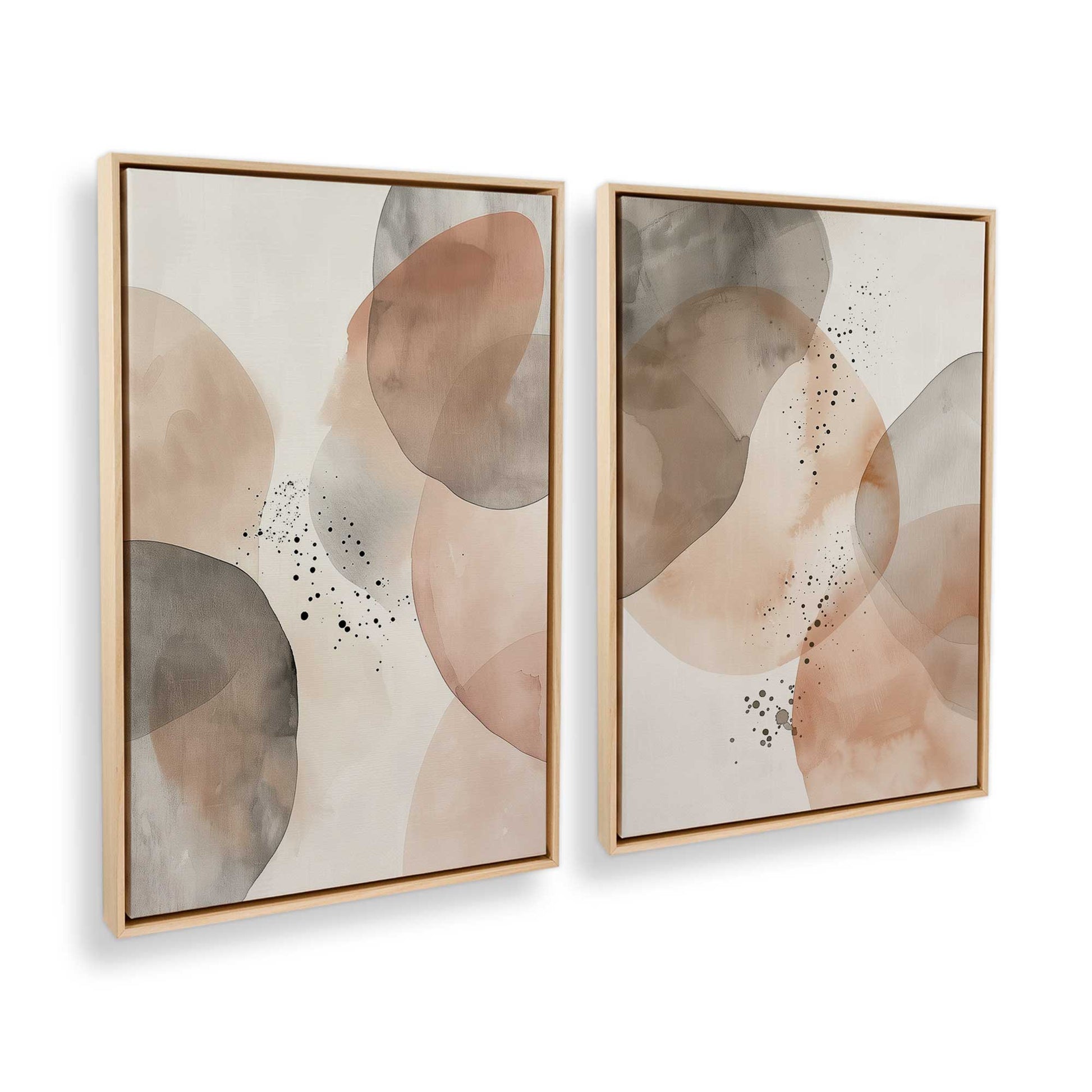 [Color:American Maple], Picture of art in a American Maple frame at an angle