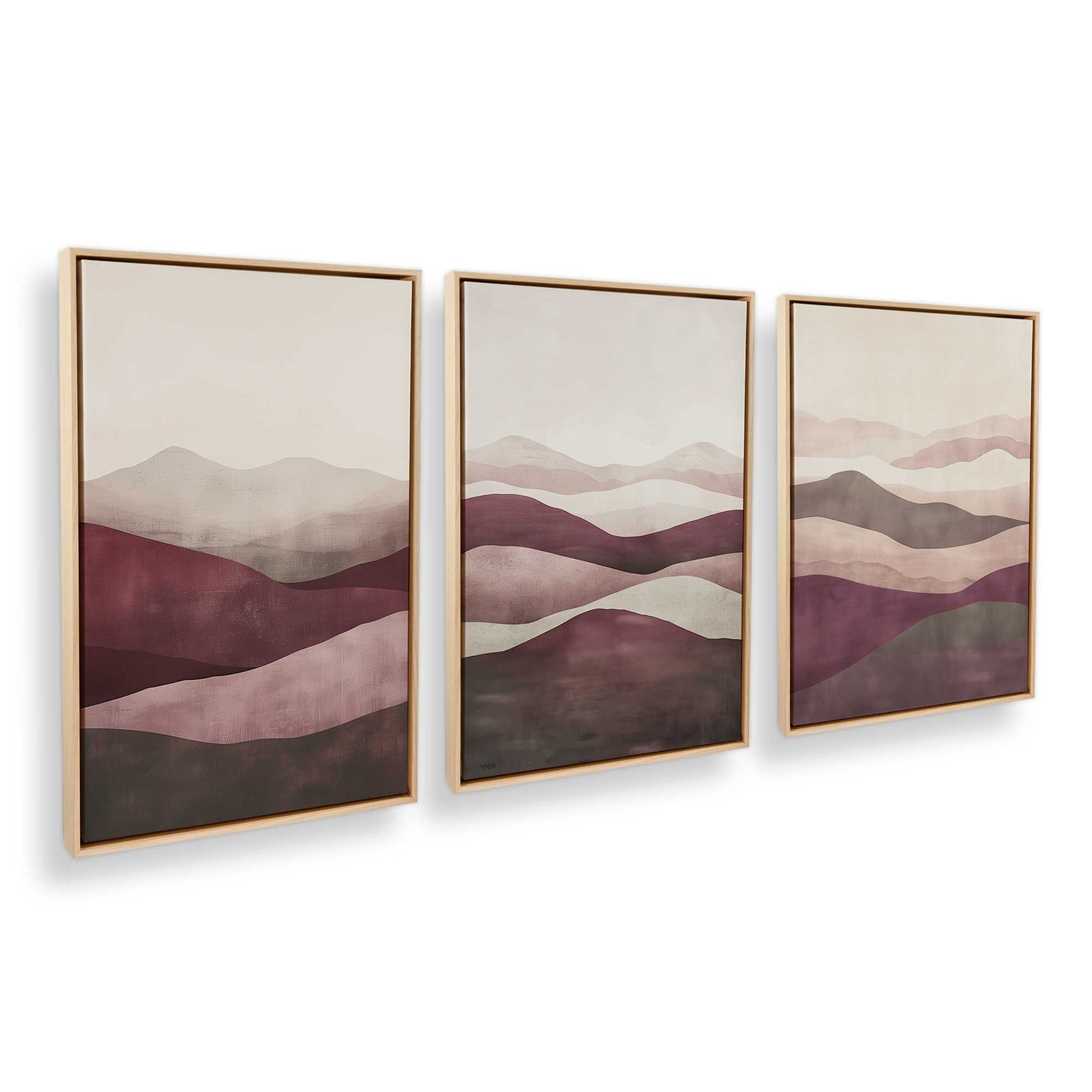 [Color:American Maple], Picture of art in a American Maple frame at an angle