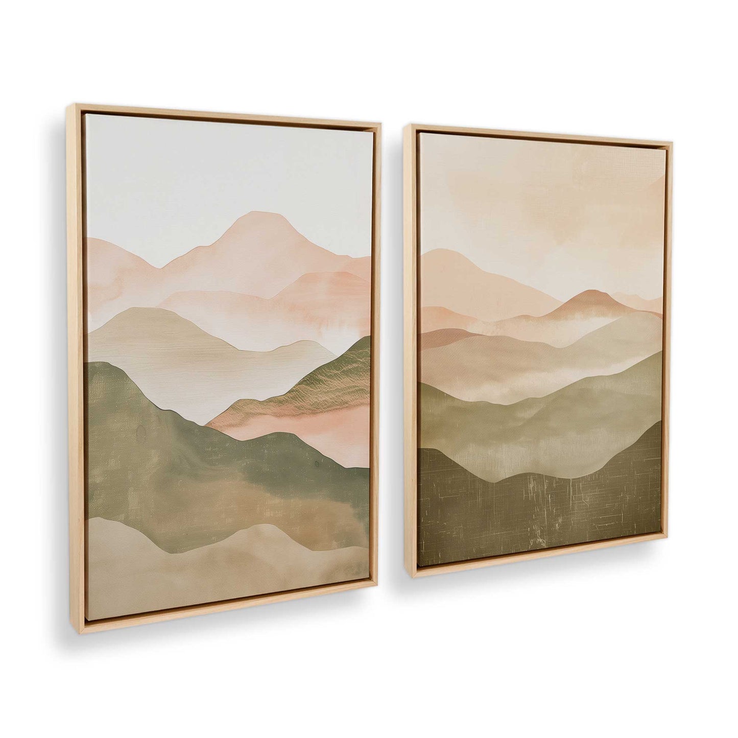 [Color:American Maple], Picture of art in a American Maple frame at an angle