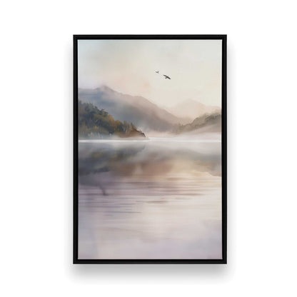 Misty Morning Lake Duo v1 Canvas Print, Set of 2
