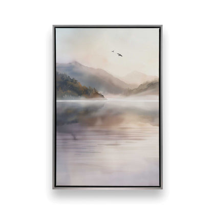 Misty Morning Lake Duo v1 Canvas Print, Set of 2