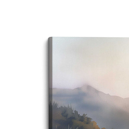 Misty Morning Lake Duo v2 Art Print, Set of 2