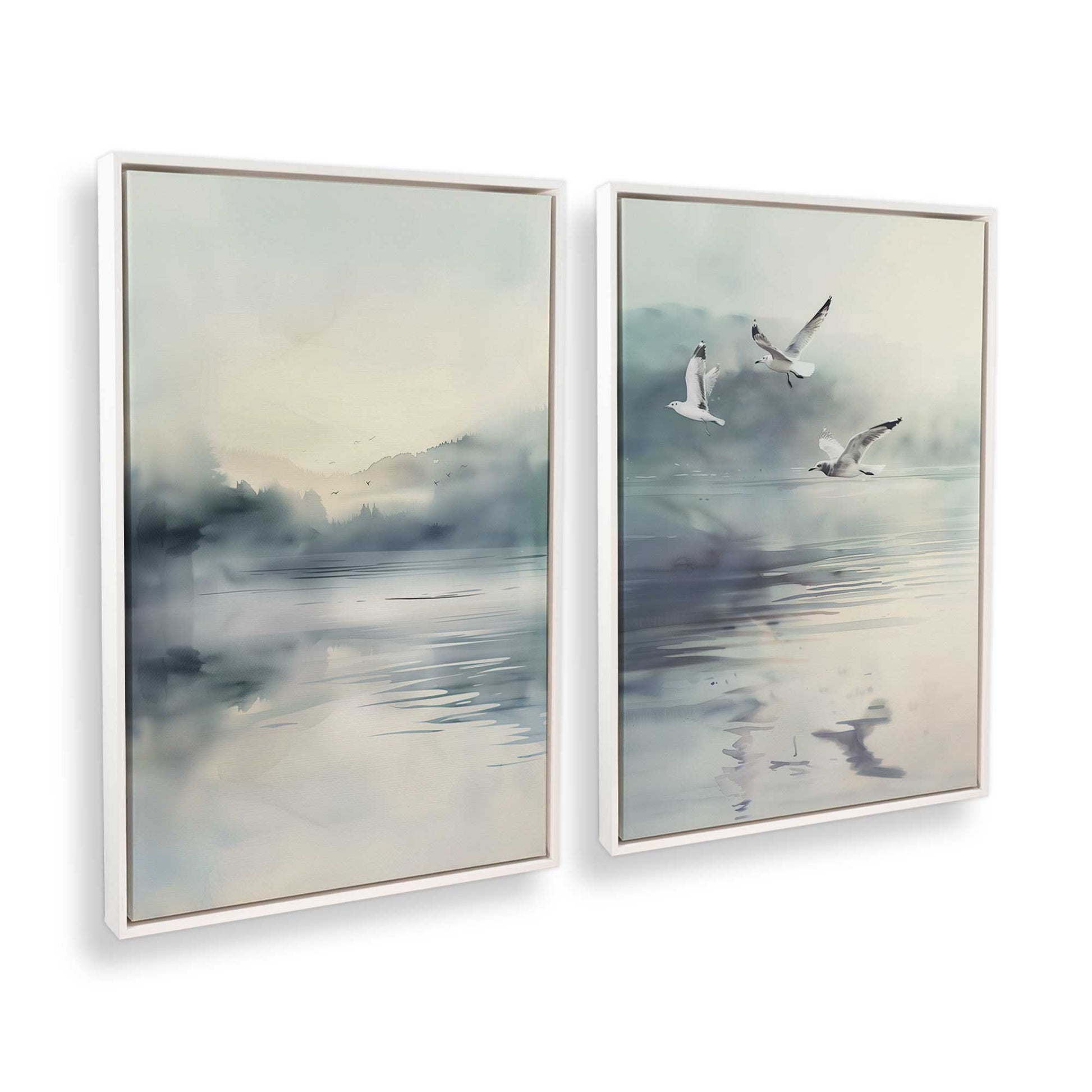 [Color:Opaque White], Picture of art in a White frame at an angle