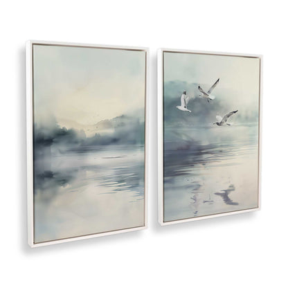 [Color:Opaque White], Picture of art in a White frame at an angle