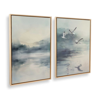 [Color:American Maple], Picture of art in a American Maple frame at an angle