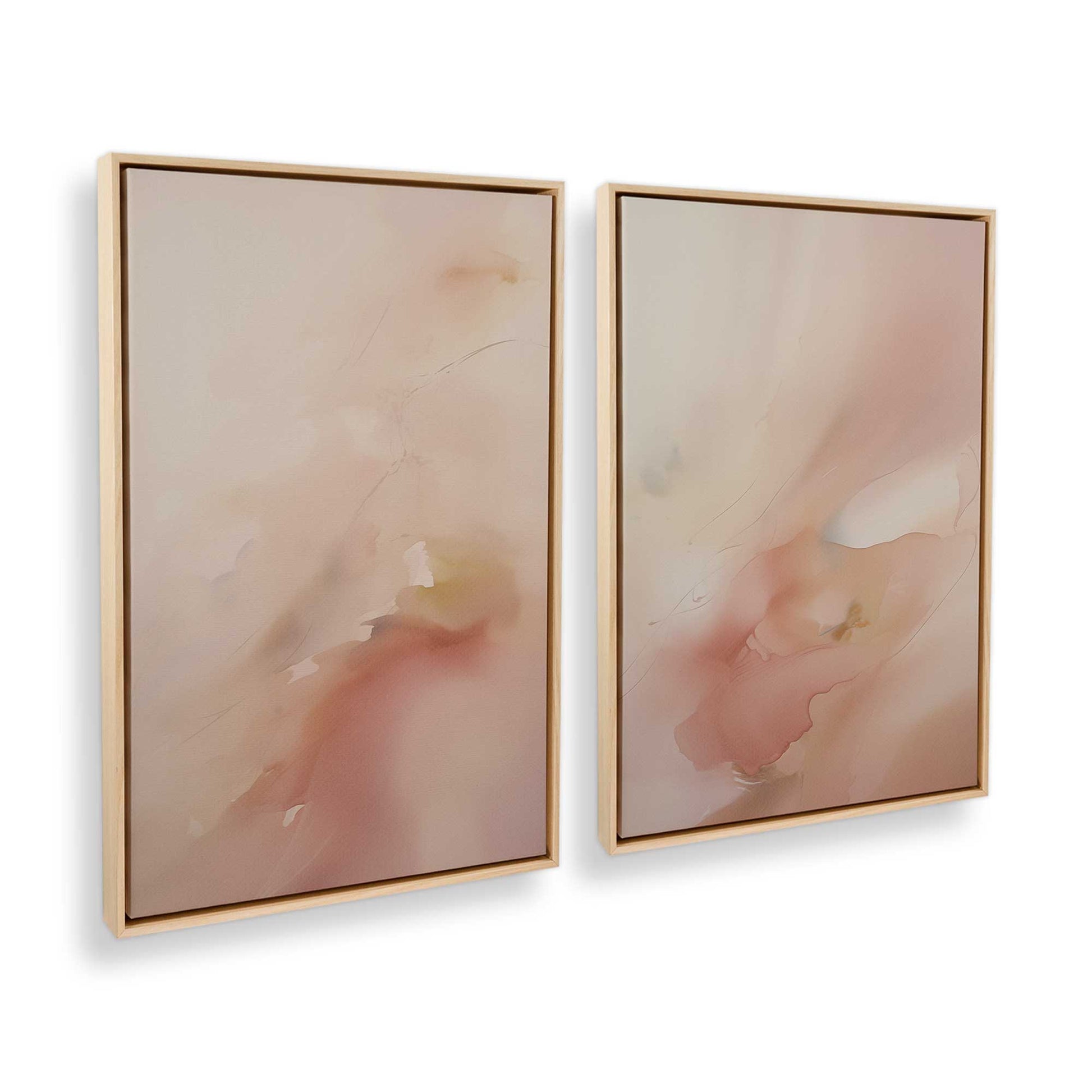 [Color:American Maple], Picture of art in a American Maple frame at an angle