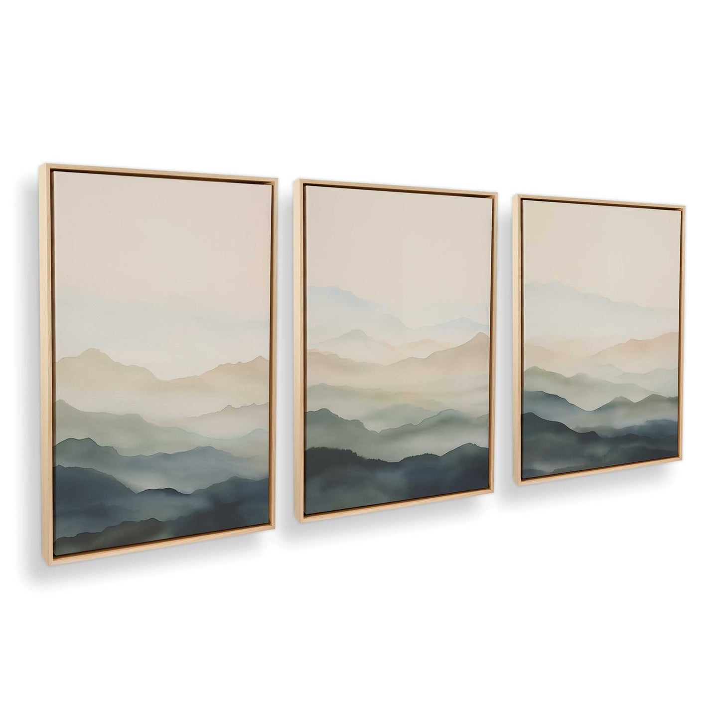 [Color:American Maple], Picture of art in a American Maple frame at an angle