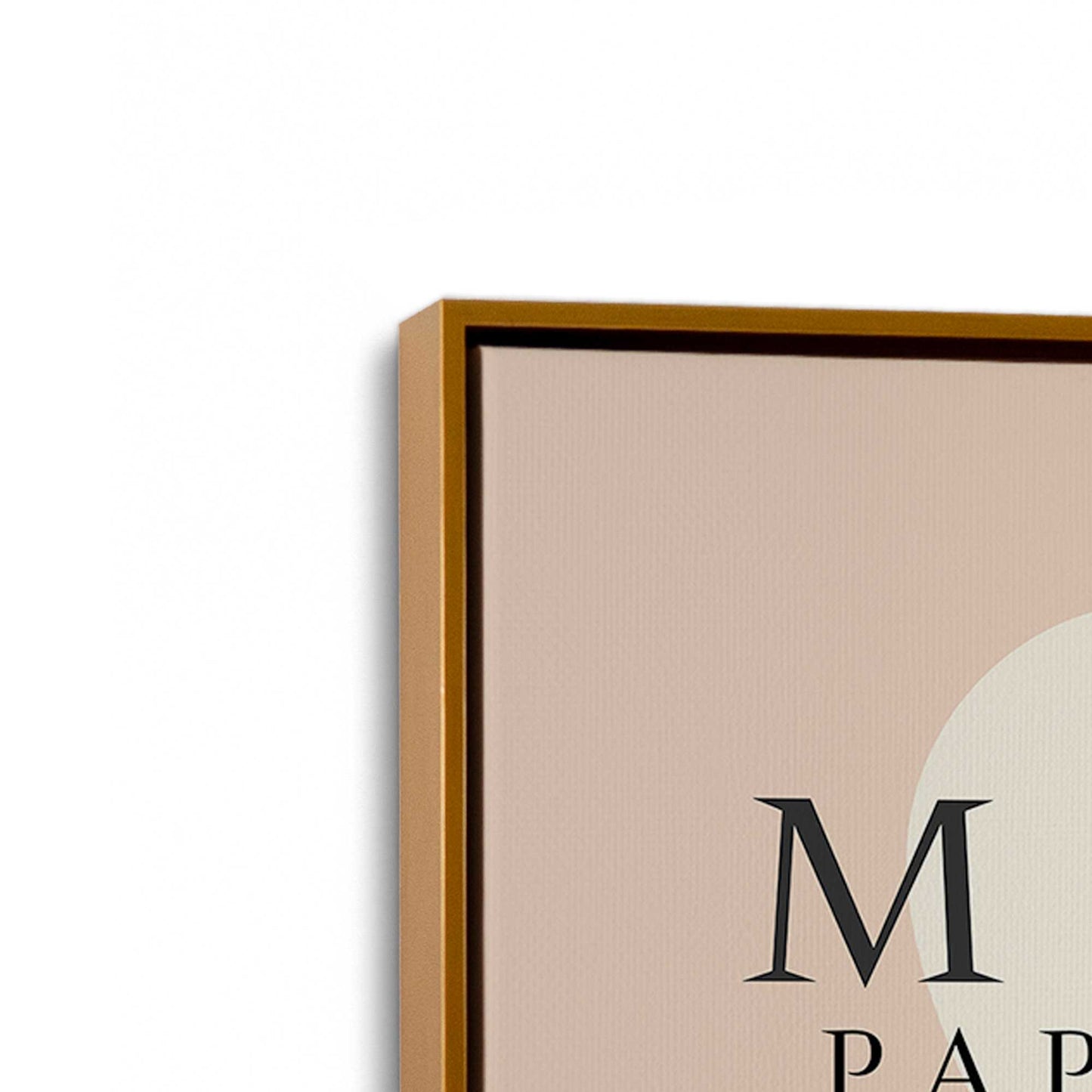[Color:Polished Gold], Picture of art in a Polished Gold frame at an angle