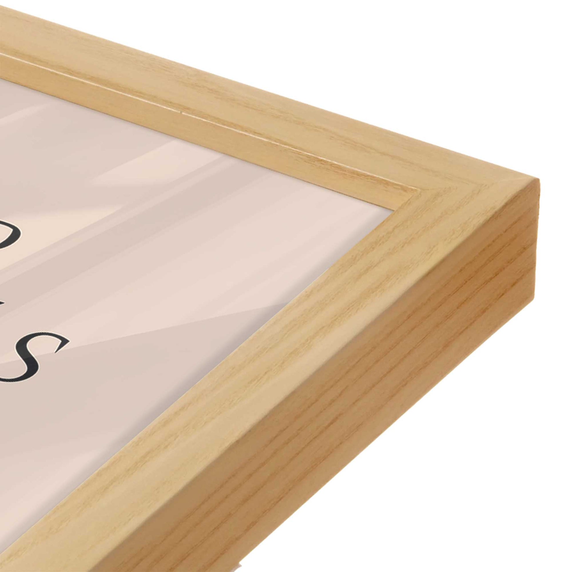 [Color:American Maple], Picture of art in a American Maple frame at an angle