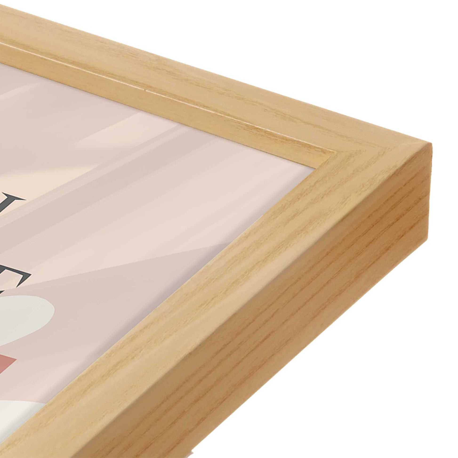 [Color:American Maple], Picture of art in a American Maple frame at an angle