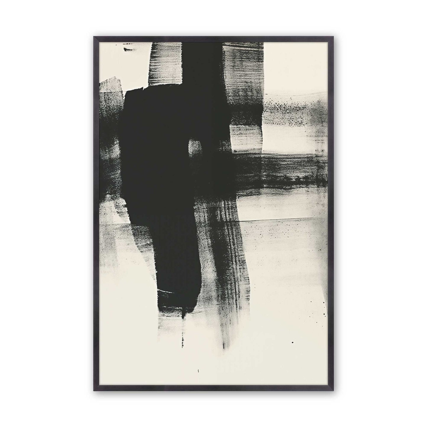 Bold Black Abstract Trio Art Print, Set of 3
