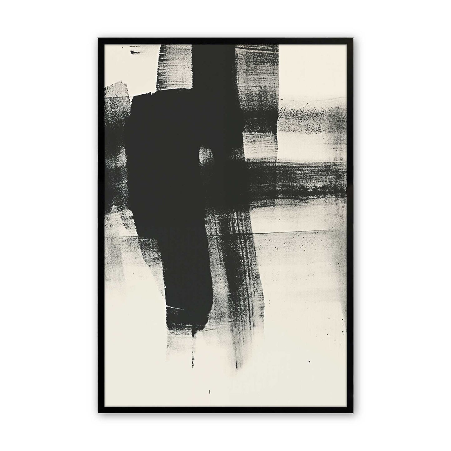 Bold Black Abstract Trio Art Print, Set of 3