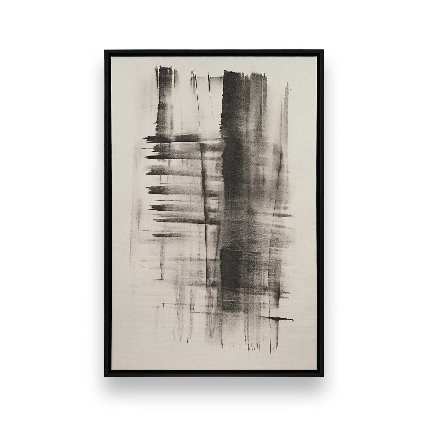 Black Abstract Echoes Canvas Print, Set of 3