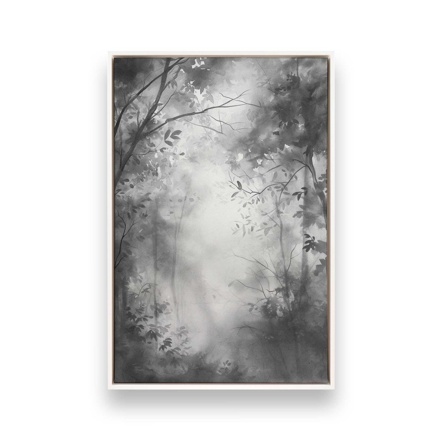 Black and White Forest Trio Canvas Print, Set of 3