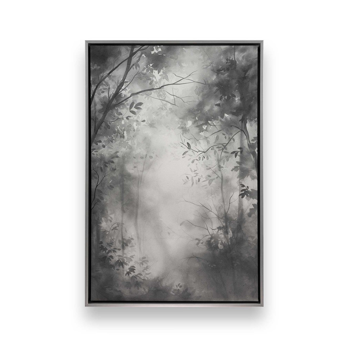 Black and White Forest Trio Canvas Print, Set of 3