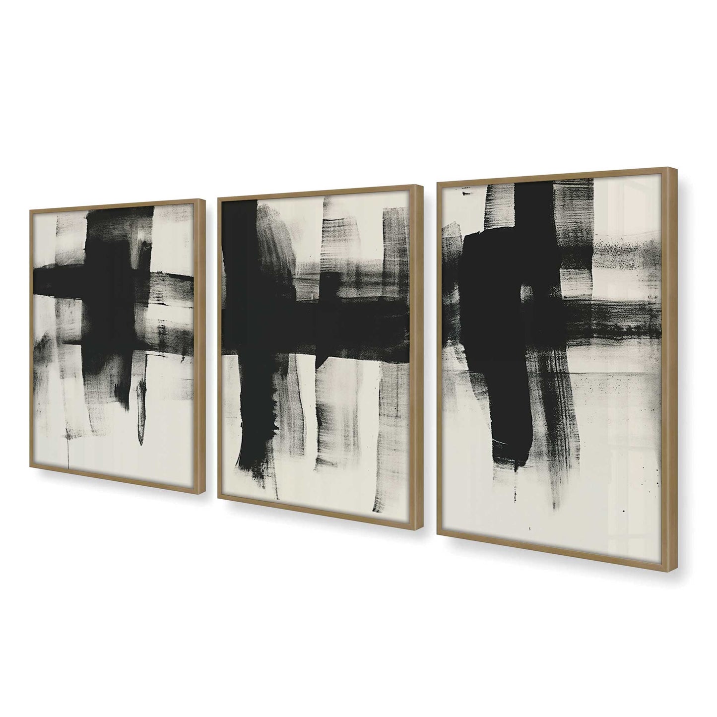 [Color:Brushed Gold], Picture of art in a Brushed Gold frame at an angle