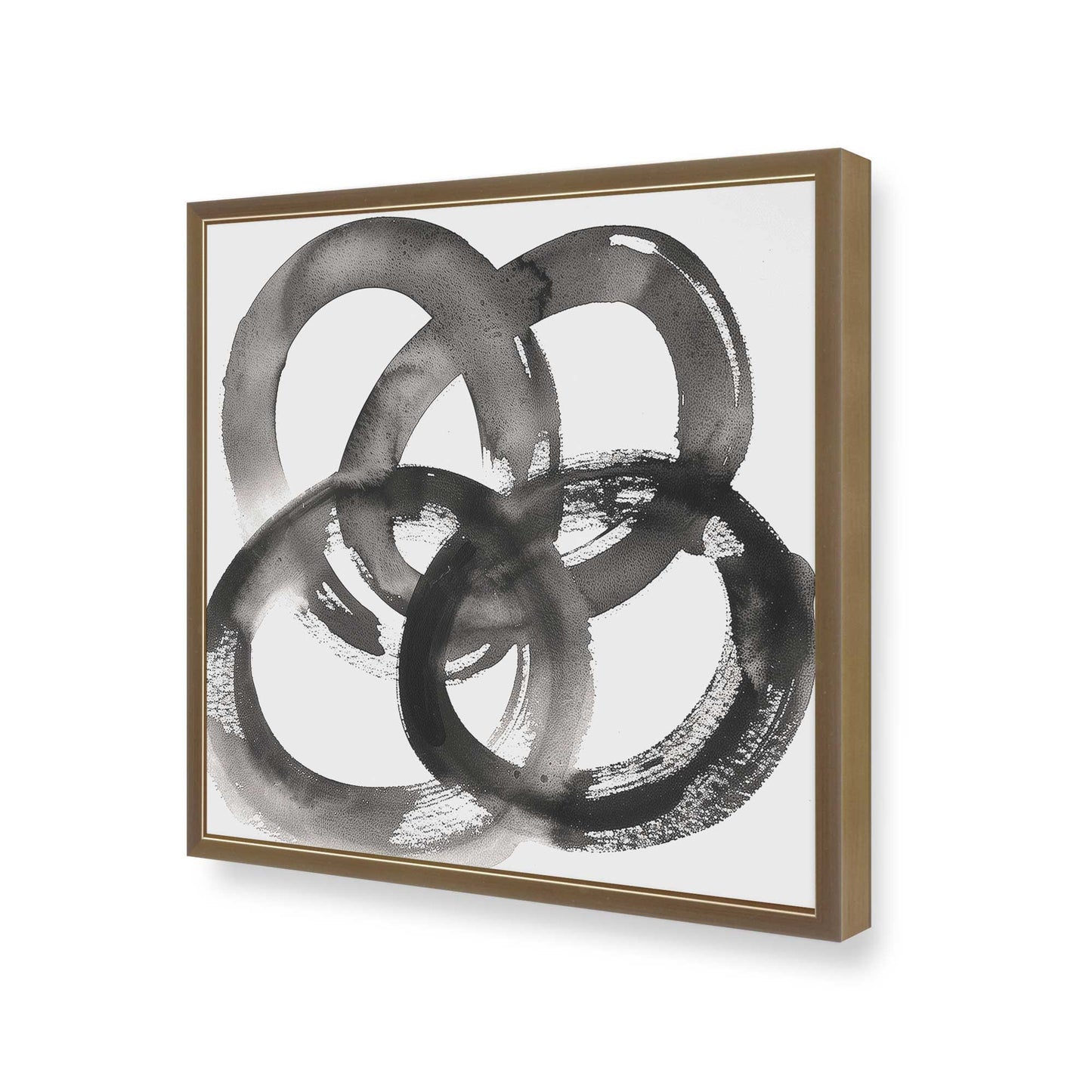 [Color:Brushed Gold], Picture of art in a Brushed Gold frame at an angle