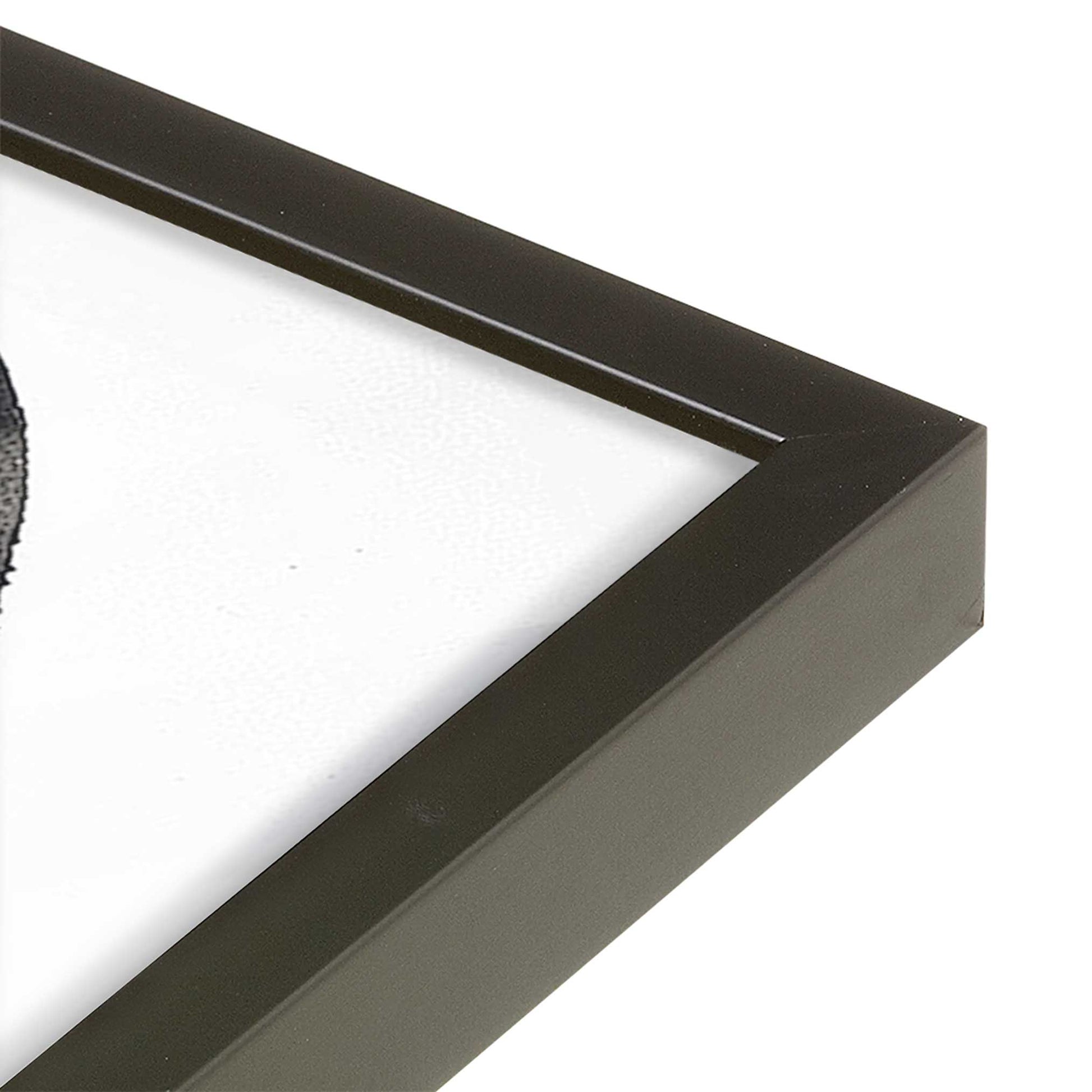 [Color:Satin Black], Picture of art in a Satin Black frame of the corner