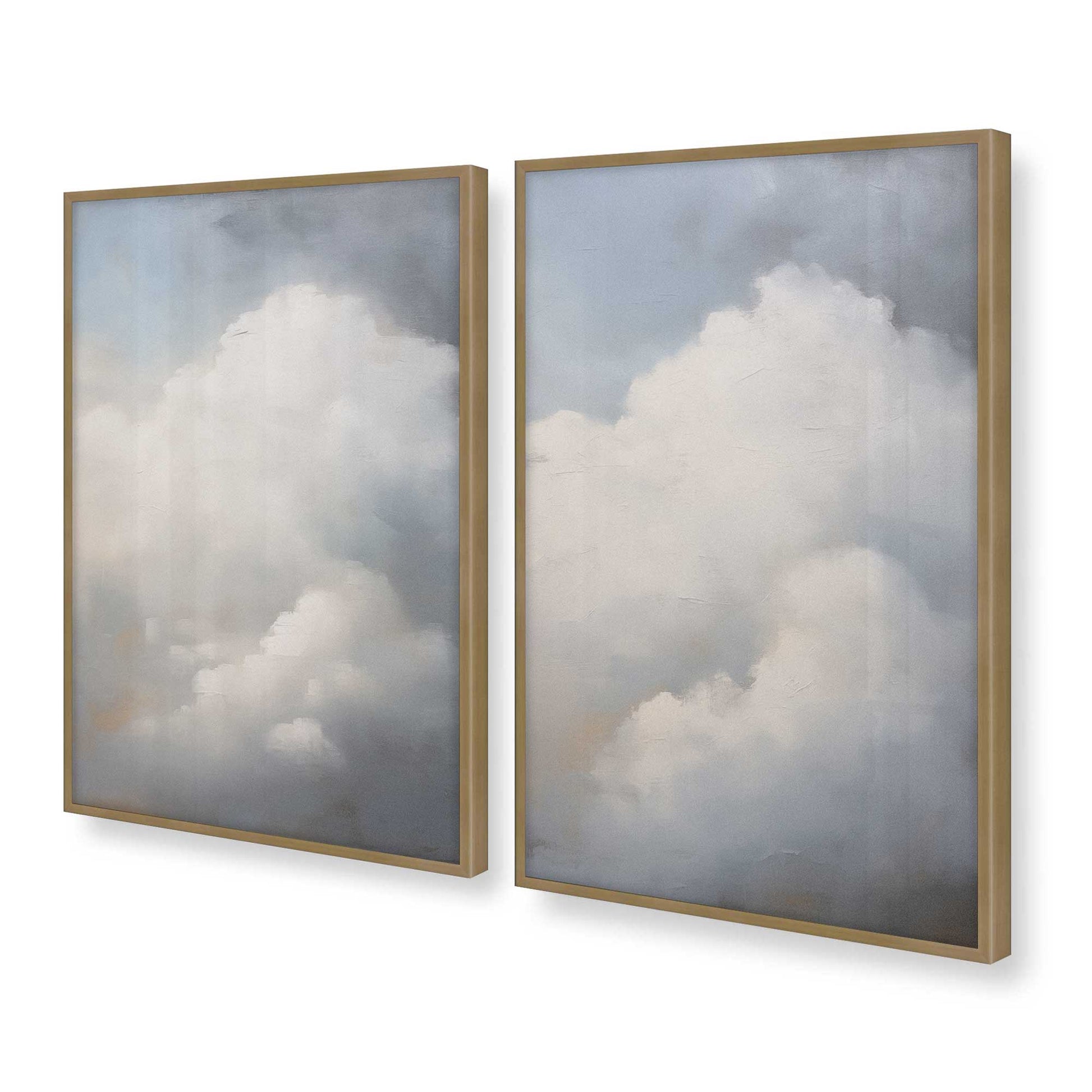 [Color:Brushed Gold], Picture of art in a Brushed Gold frame at an angle