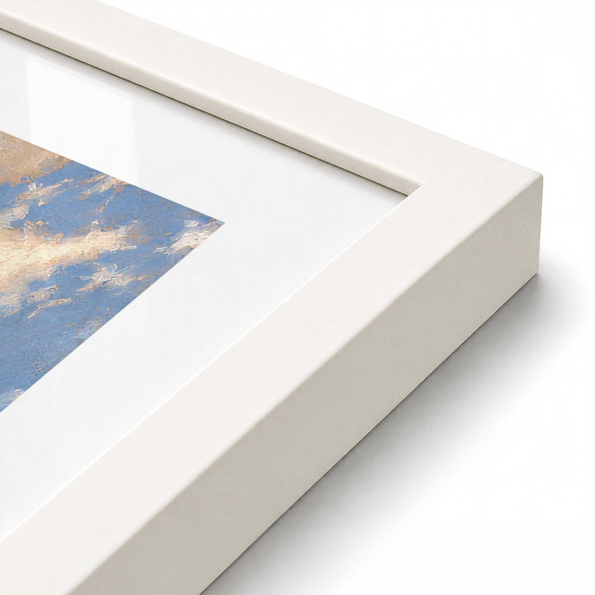 [Color:Opaque White], Picture of art in a Opaque White frame at an angle