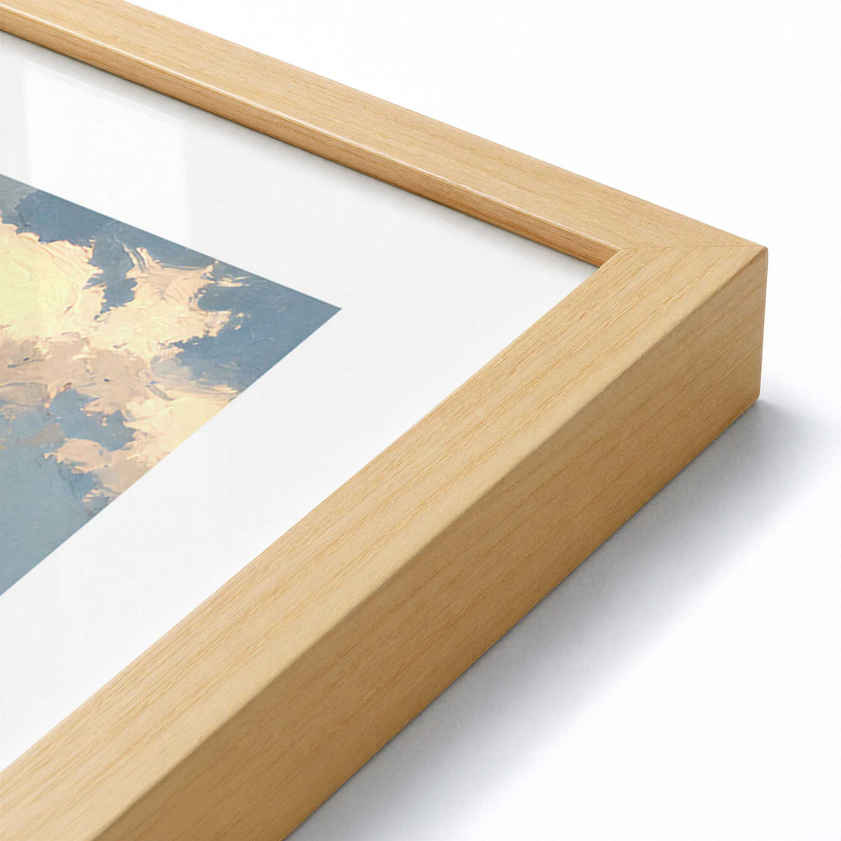 [Color:American Maple], Picture of art in a American Maple frame of the corner