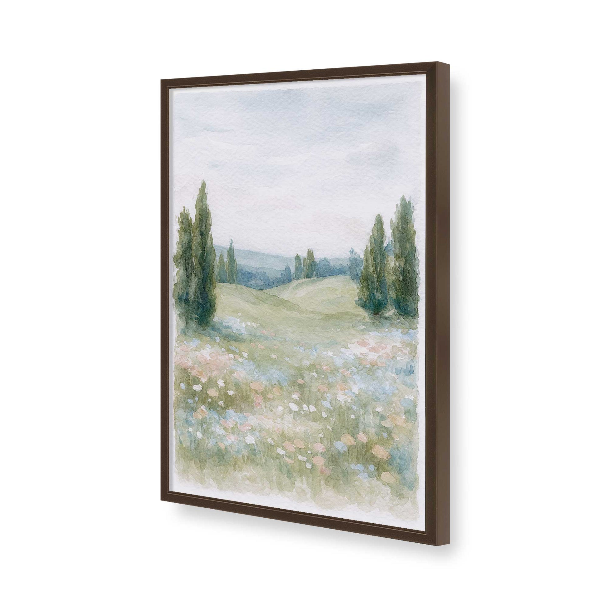 [Color:Brown], Picture of art in a Brown frame of the corner