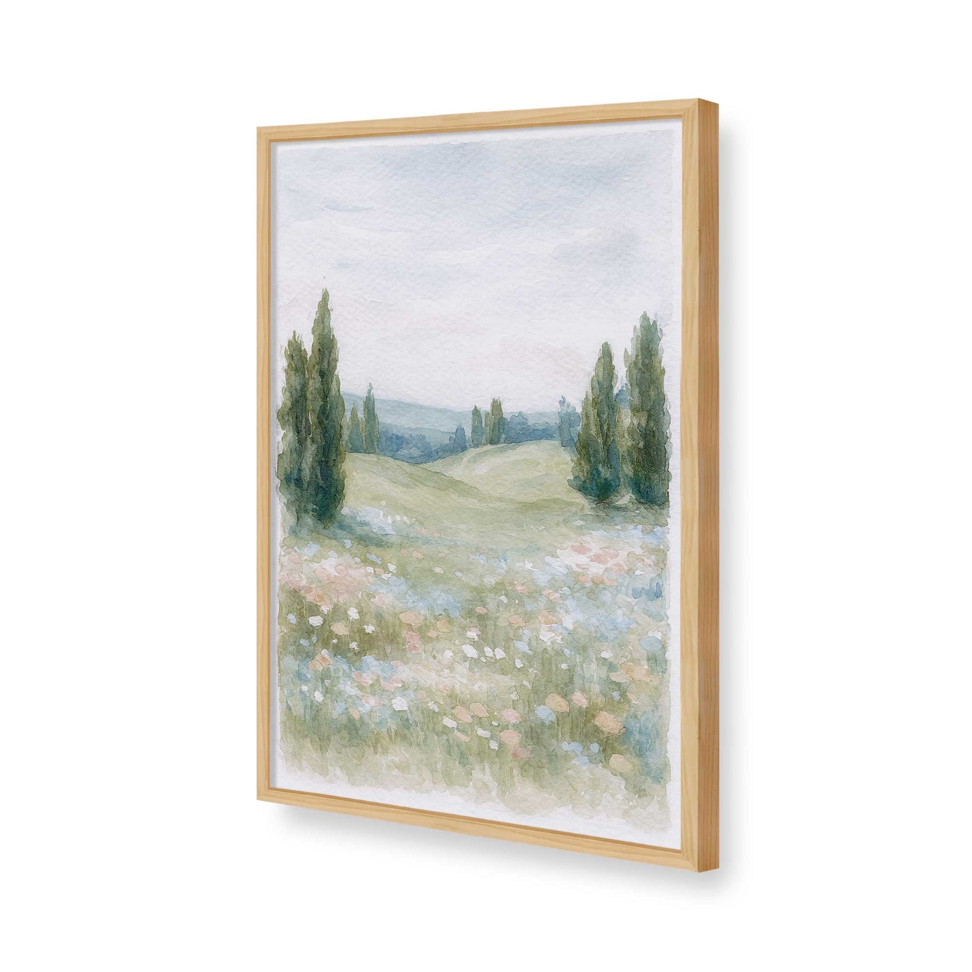 [Color:American Maple], Picture of art in a American Maple frame of the corner