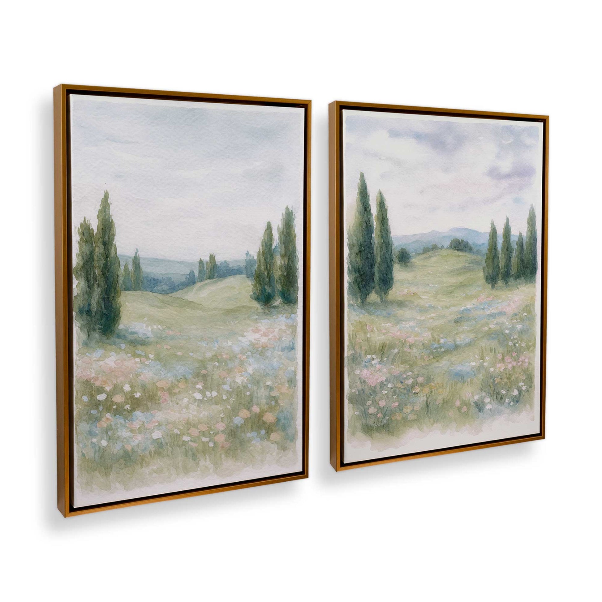[Color:Polished Gold], Picture of art in a Polished Gold frame at an angle