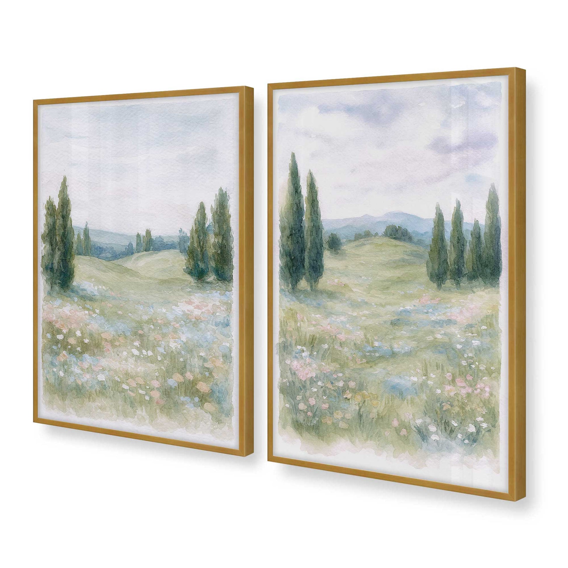 [Color:Polished Gold], Picture of art in a Polished Gold frame at an angle