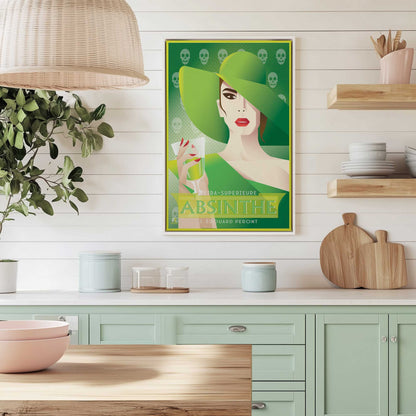 [Color:Polished Gold], Picture of art in a Polished Gold frame at an angle