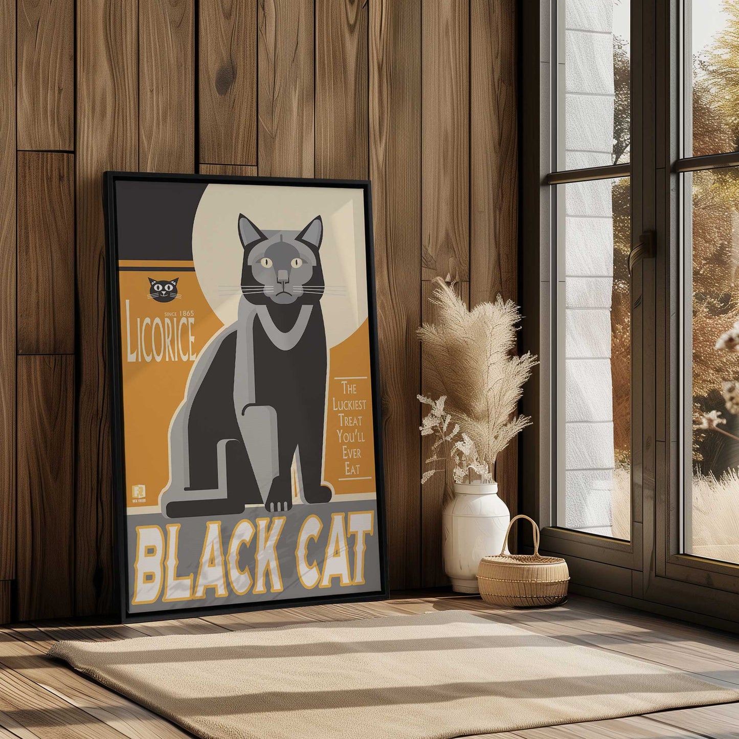 [Color:American Maple], Picture of art in a American Maple frame at an angle