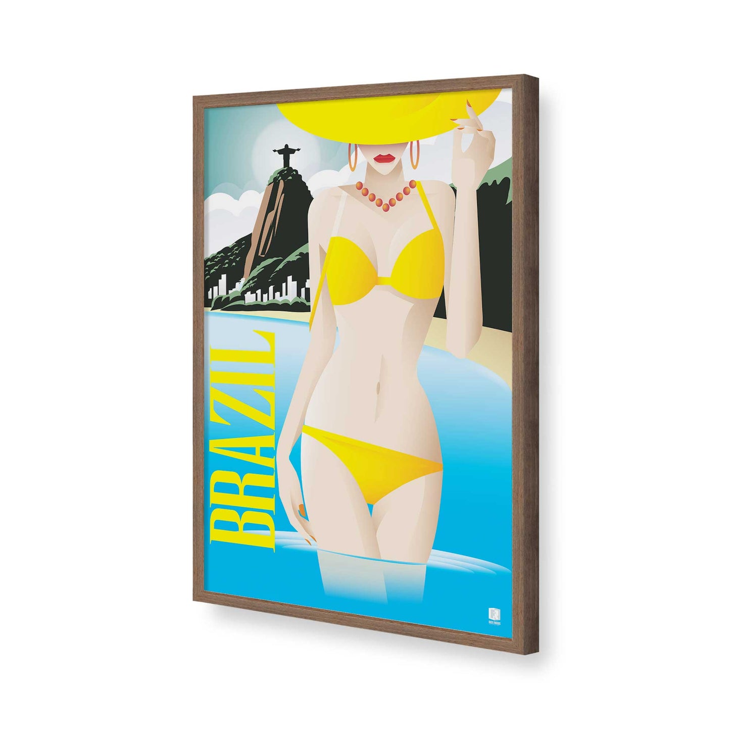 [Color:Walnut], Picture of art in a Walnut frame of the corner