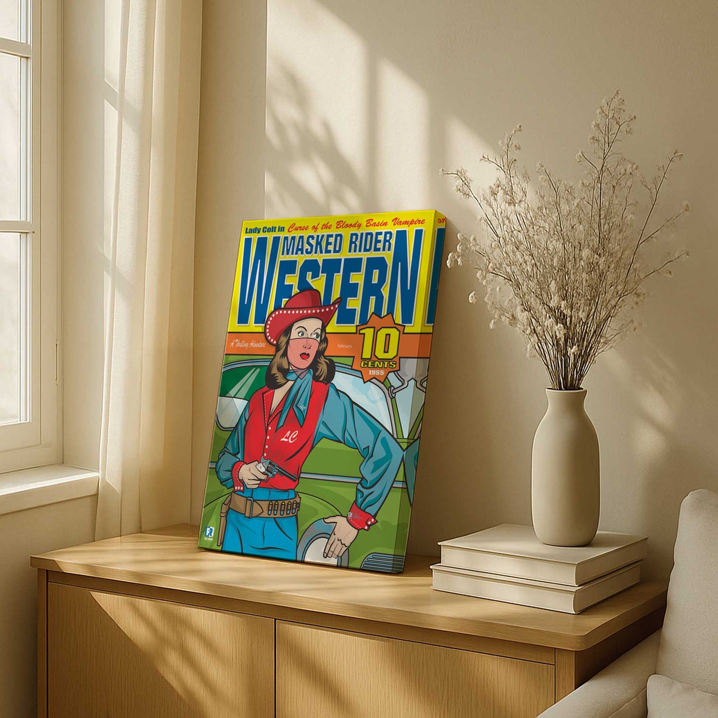 [Color:Stretched Canvas], Picture of art at an angle