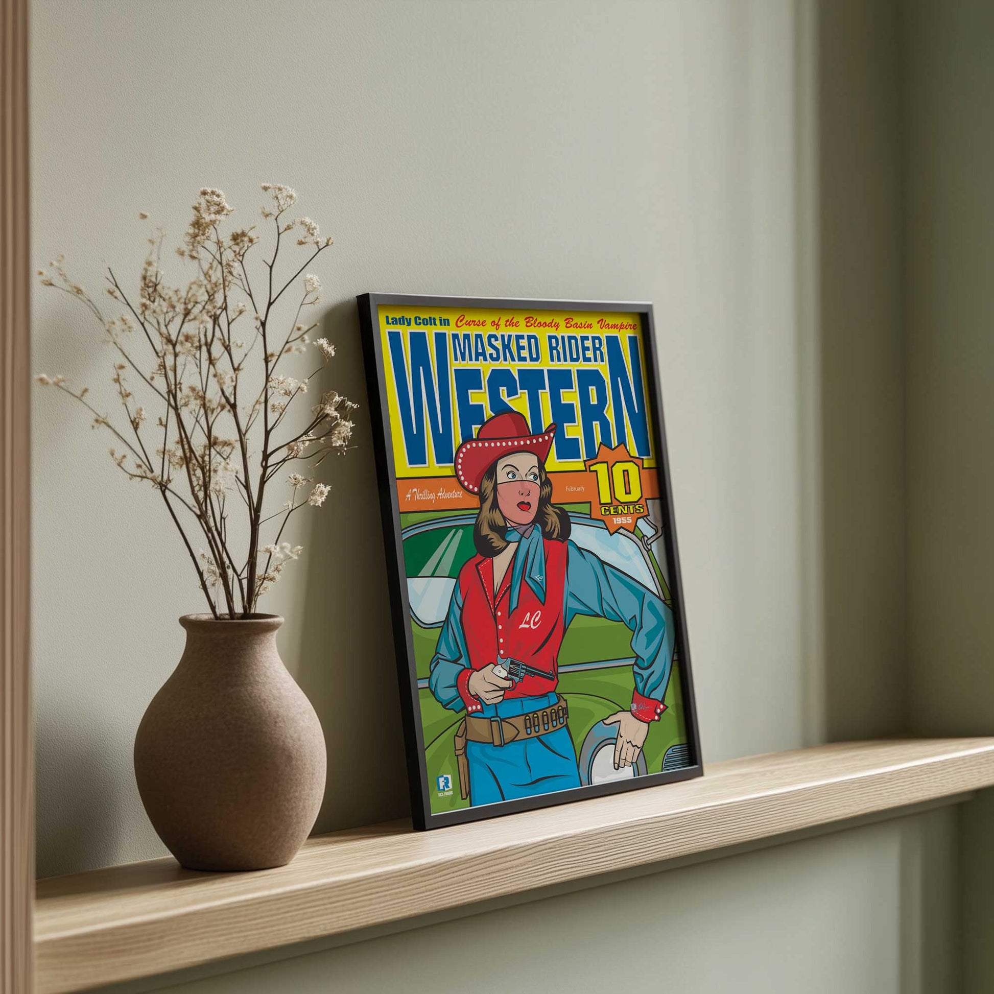 [Color:American Maple], Picture of art in a American Maple frame at an angle