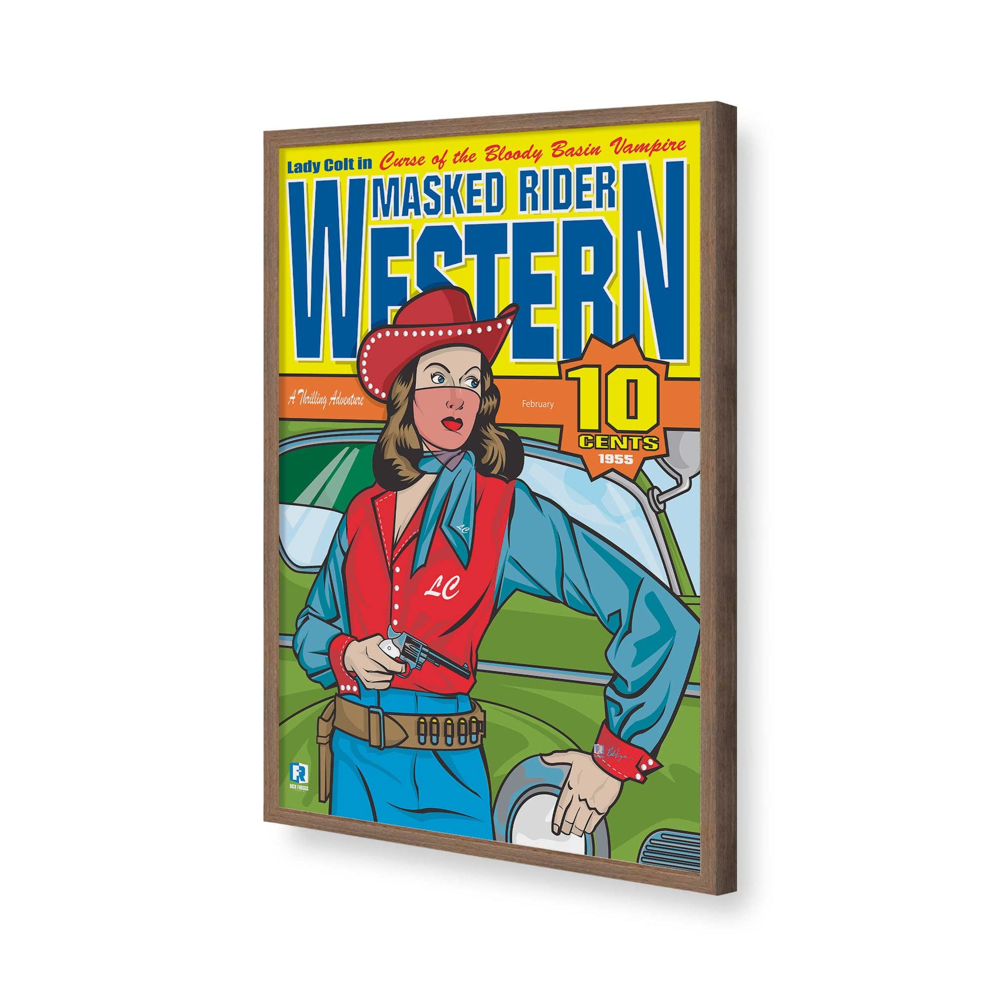 [Color:Walnut], Picture of art in a Walnut frame of the corner