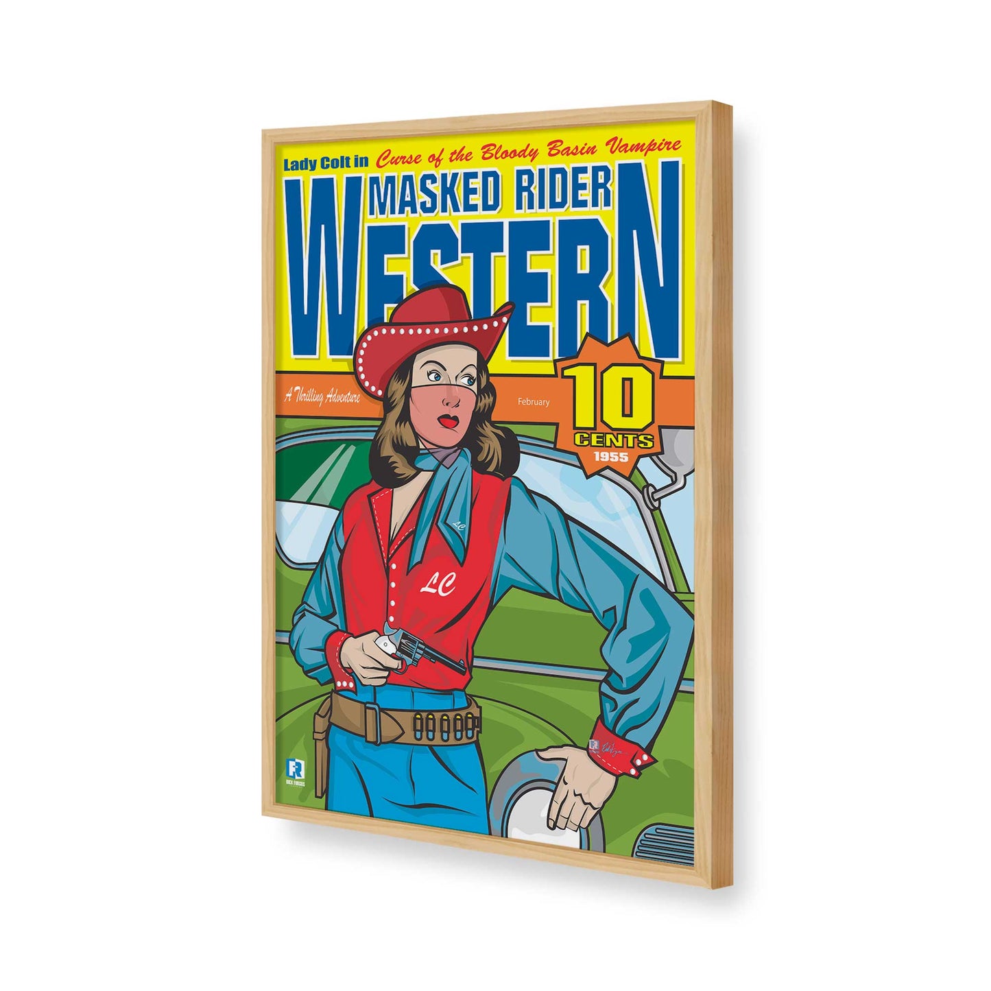 [Color:American Maple], Picture of art in a American Maple frame of the corner