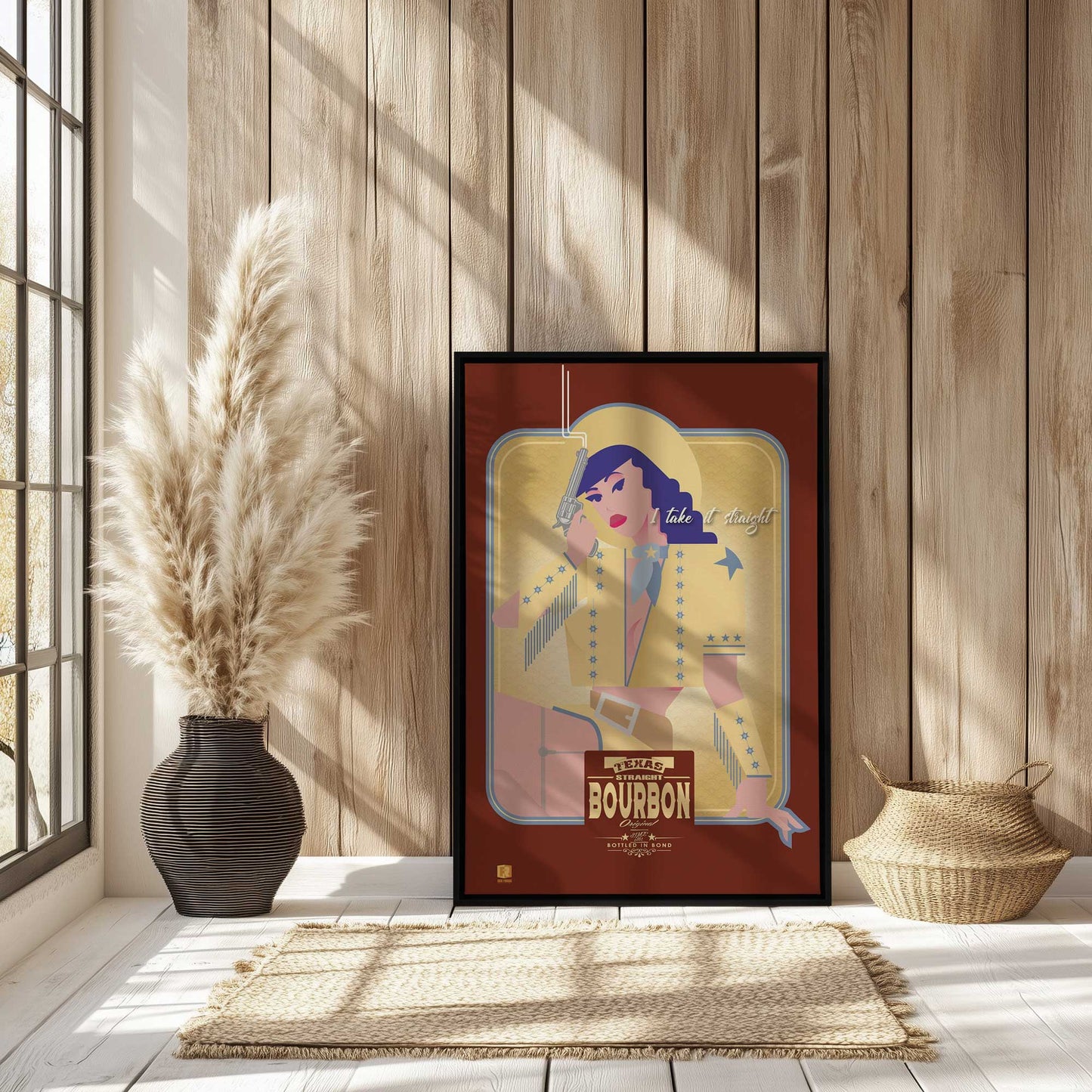 [Color:Walnut], Picture of art in a Walnut frame at an angle