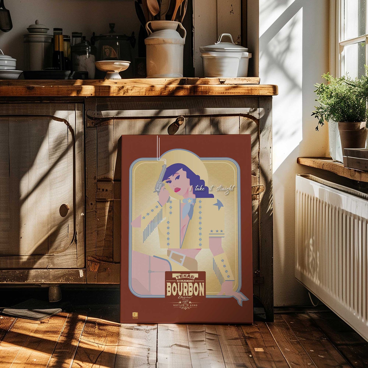 [Color:Stretched Canvas], Picture of art at an angle