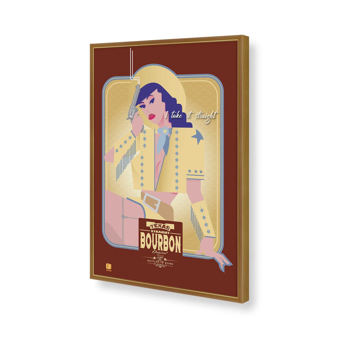 [Color:Polished Gold], Picture of art in a Polished Gold frame of the corner