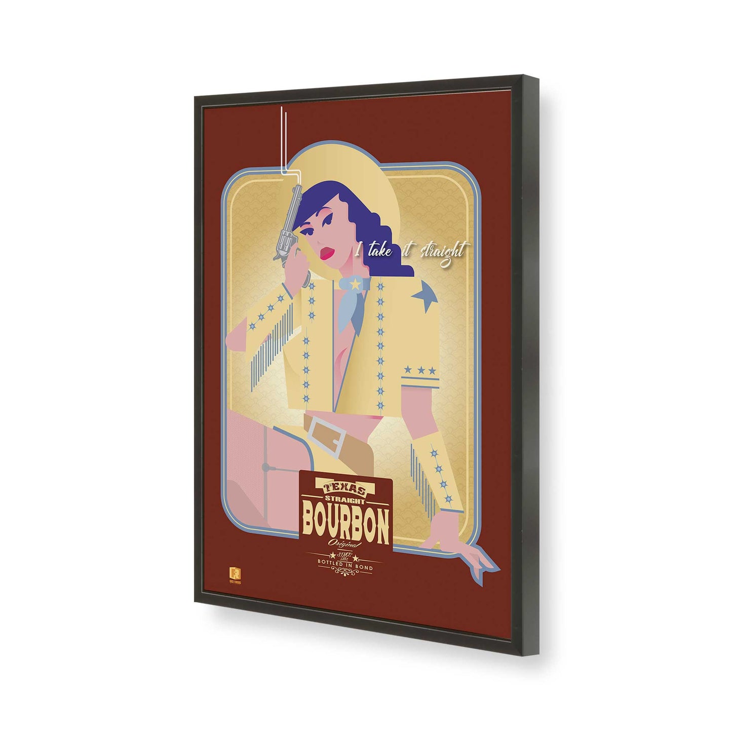 [Color:Satin Black], Picture of art in a Satin Black frame of the corner