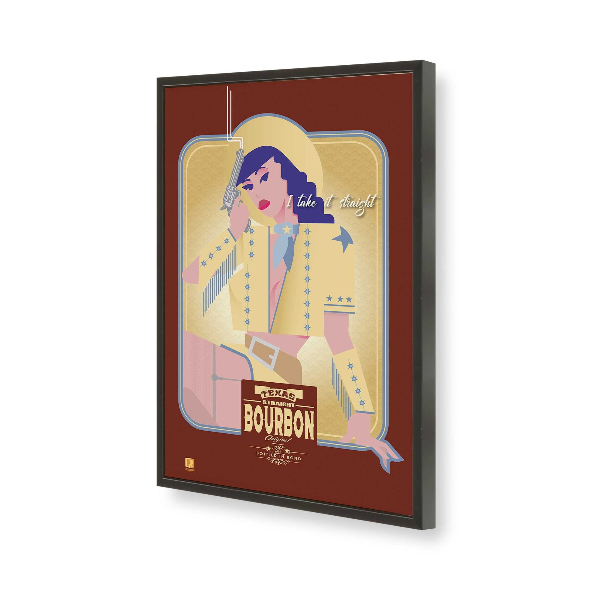 [Color:Satin Black], Picture of art in a Satin Black frame of the corner