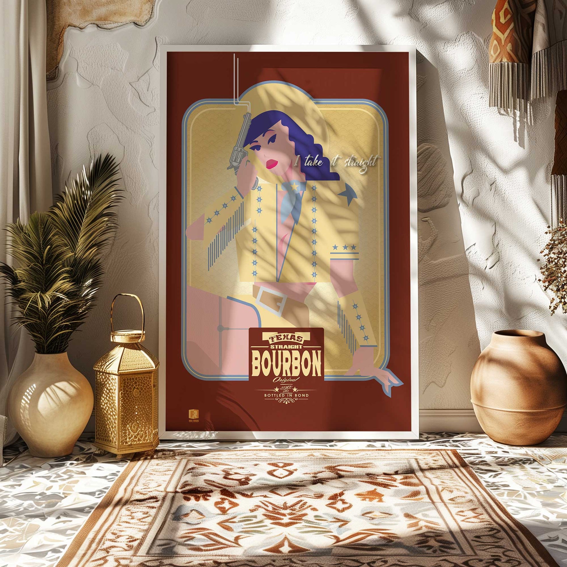 [Color:Polished Chrome], Picture of art in a Polished Chrome frame at an angle