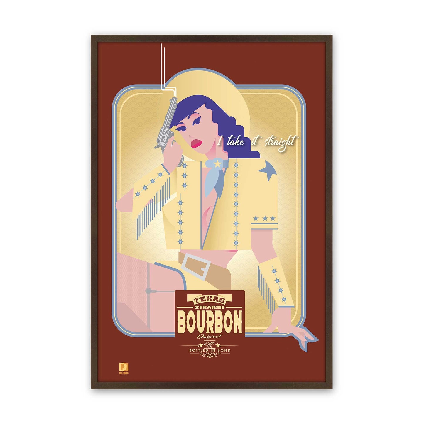 [Color:Brown], Picture of art in a Brown frame