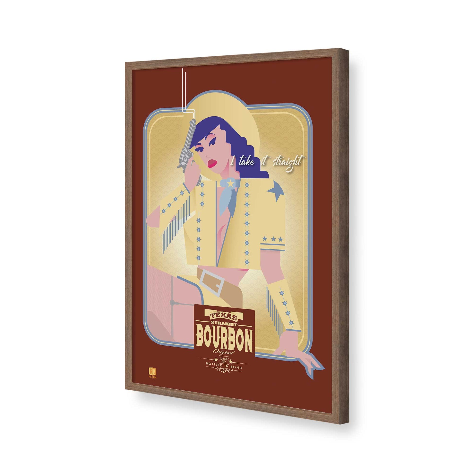 [Color:Walnut], Picture of art in a Walnut frame of the corner