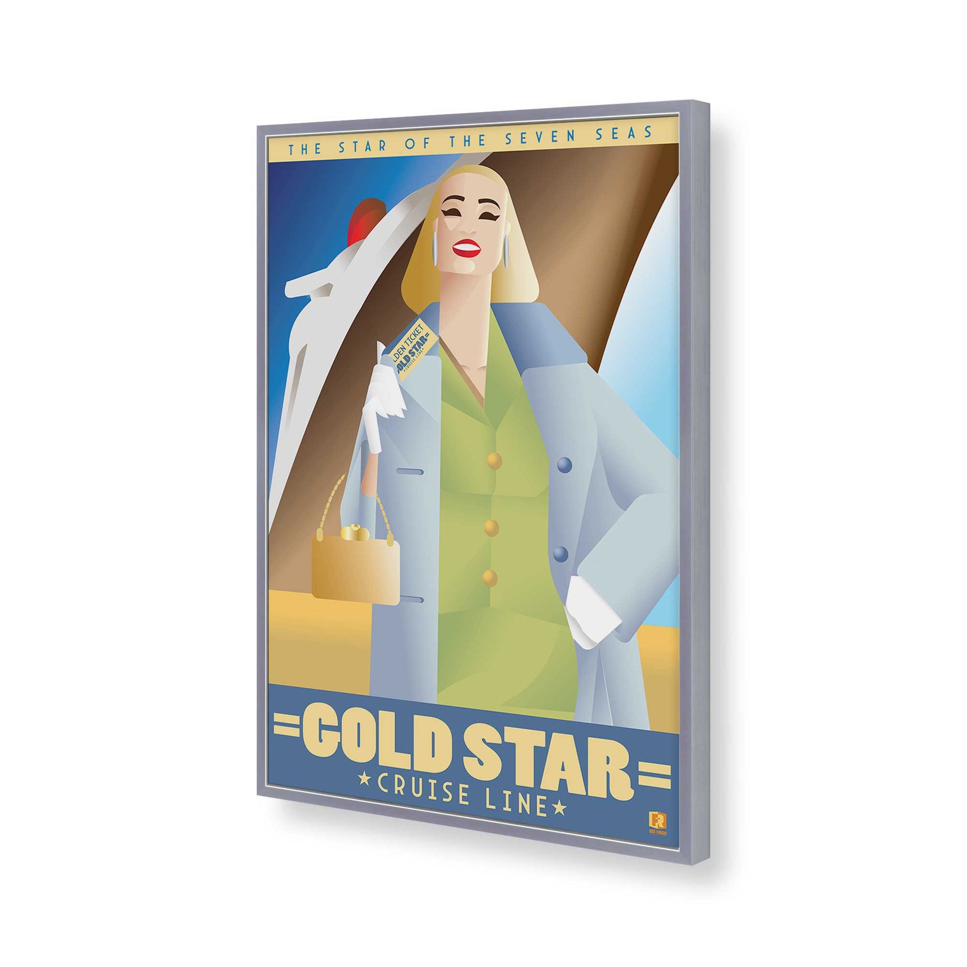 [Color:Polished Chrome], Picture of art in a Polished Chrome frame of the corner