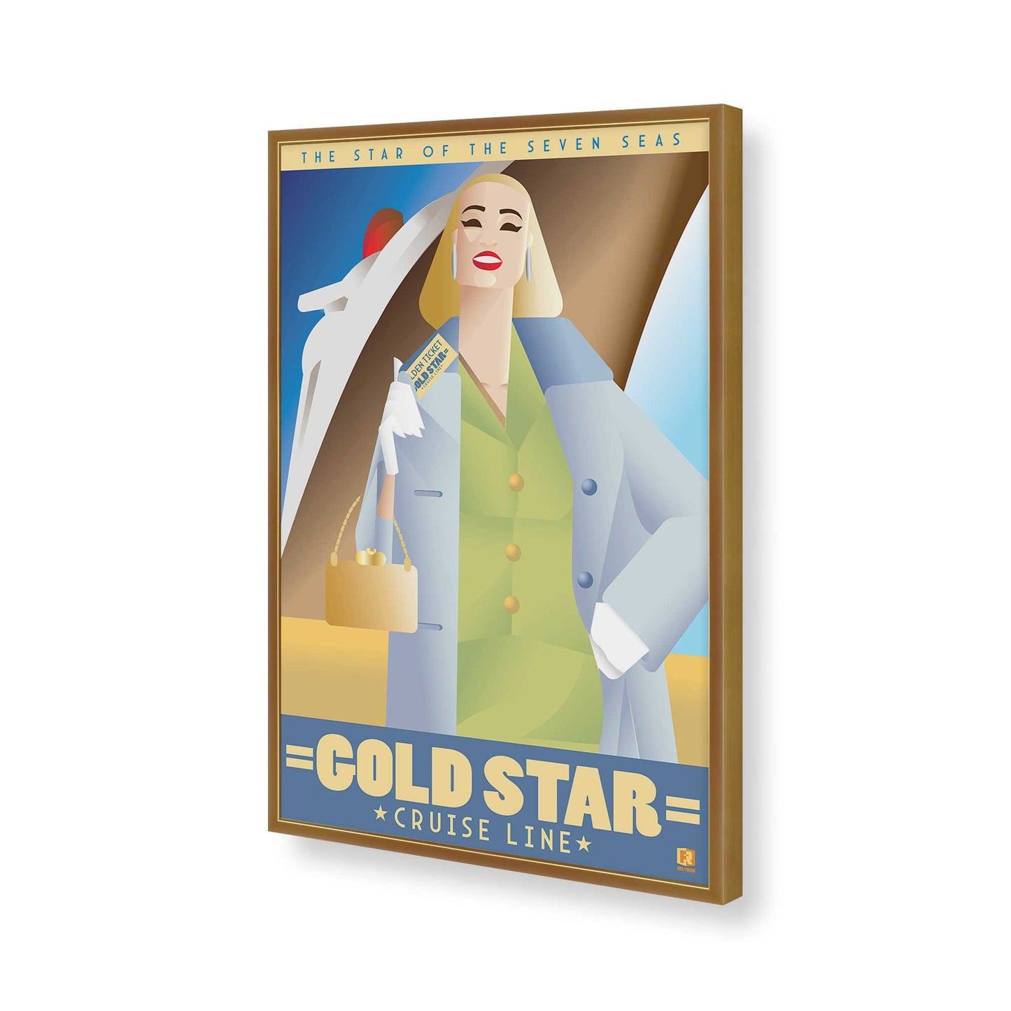 [Color:Polished Gold], Picture of art in a Polished Gold frame of the corner