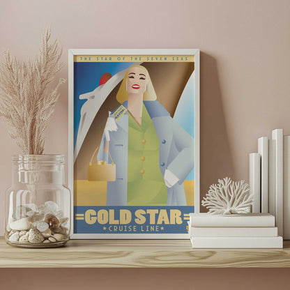 [Color:Polished Gold], Picture of art in a Polished Gold frame at an angle