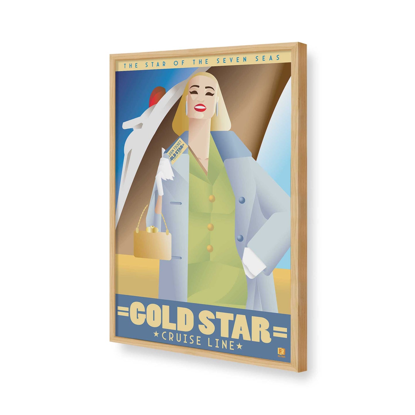 [Color:American Maple], Picture of art in a American Maple frame of the corner