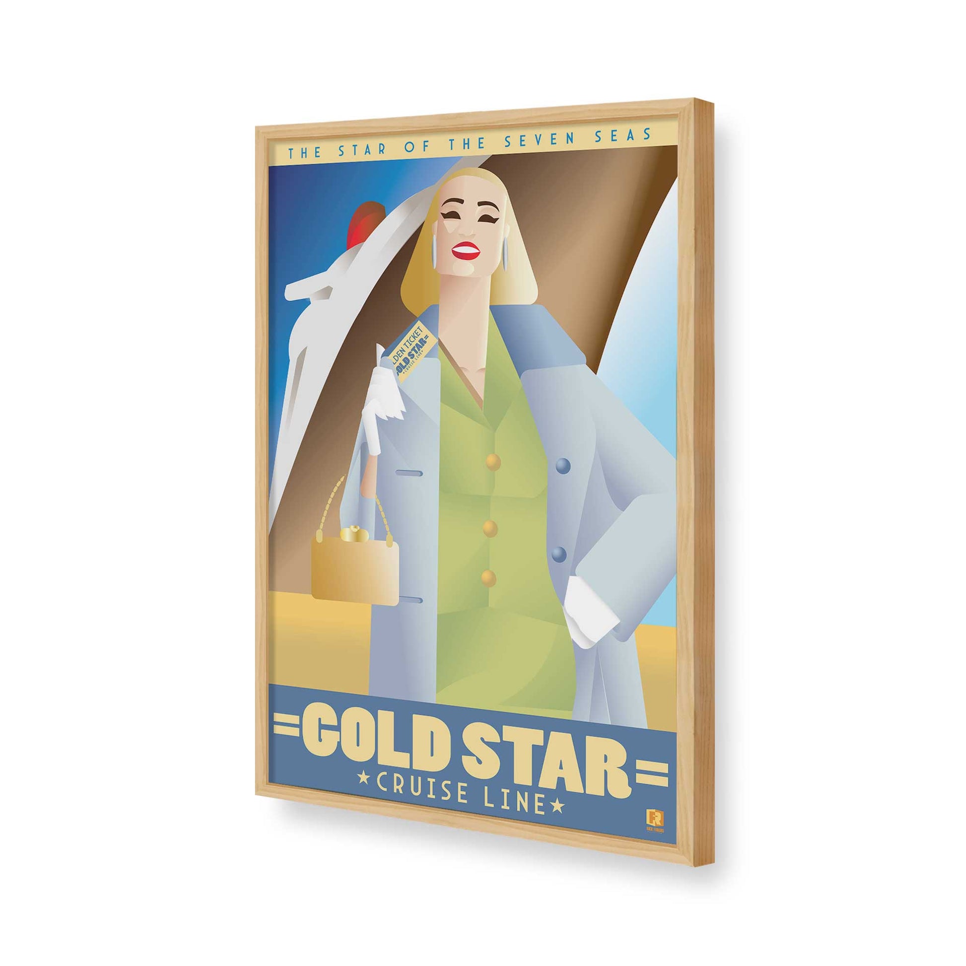 [Color:American Maple], Picture of art in a American Maple frame of the corner