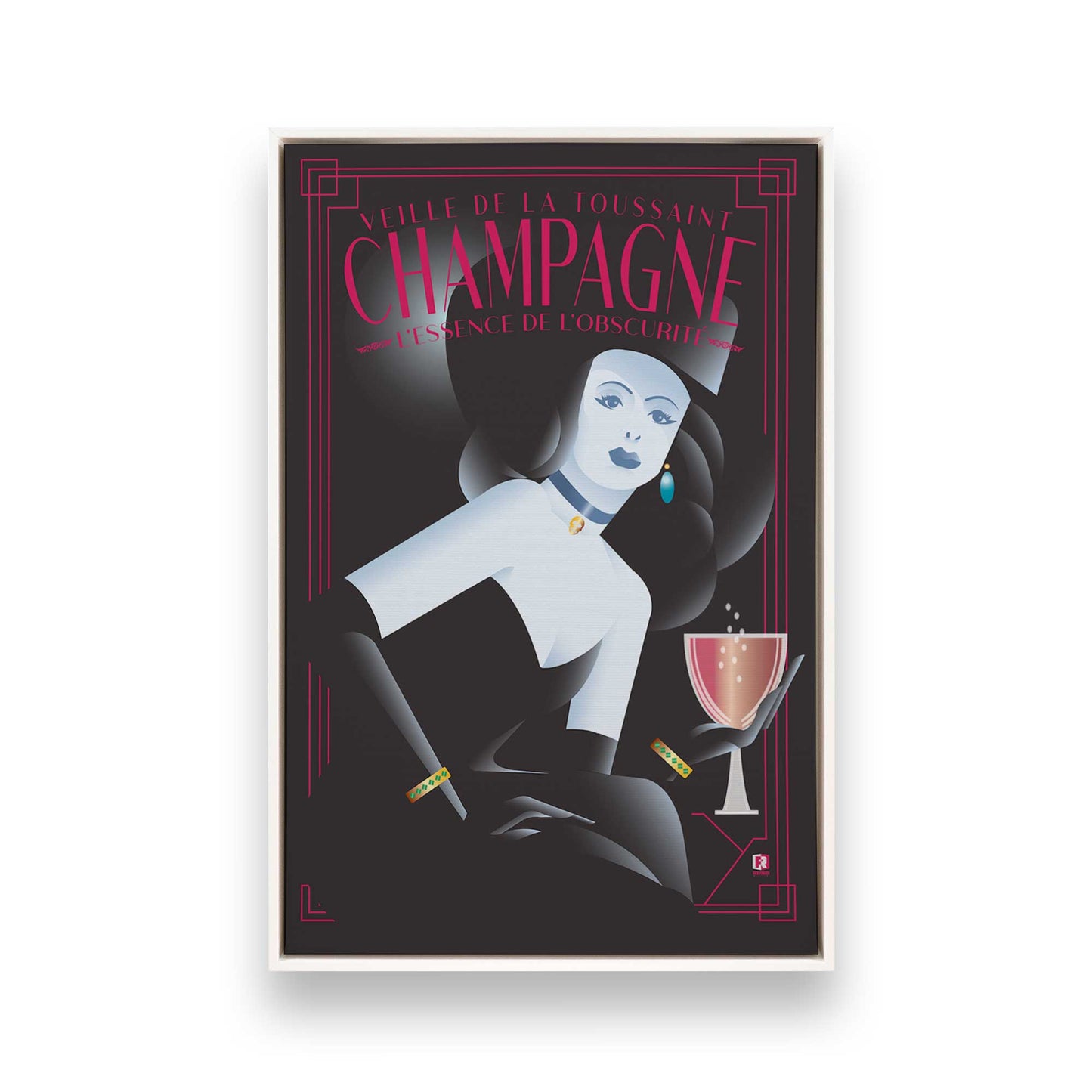 [Color:Opaque White], Picture of art in a White frame